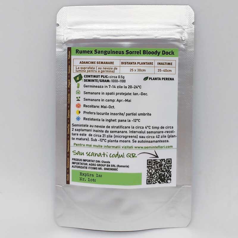 Plic seminte de plante aromatice Rumex Sanguineus Bloody Dock marca Agro Group BN